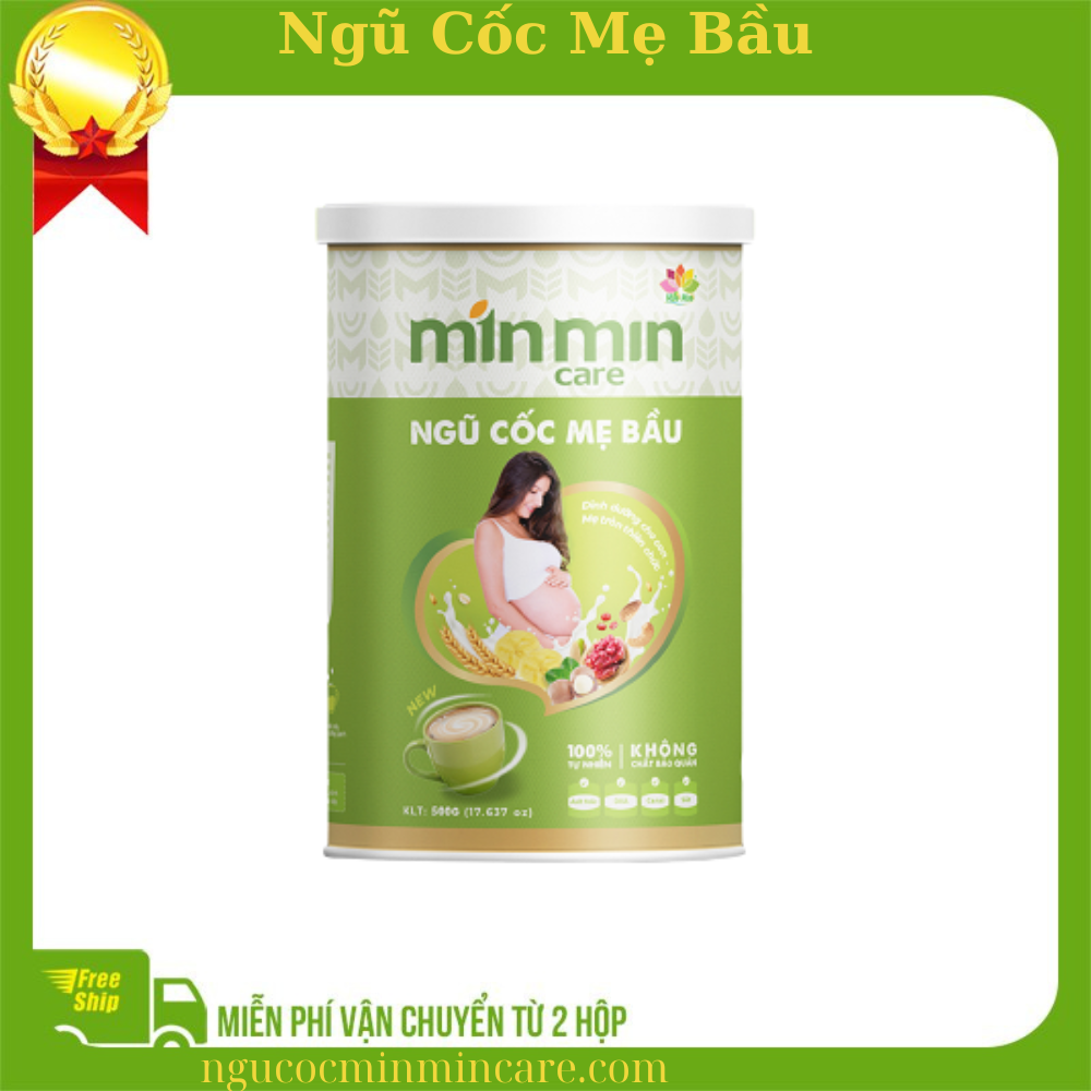 (1 Hộp 500Gr) Ngũ Cốc Mẹ Bầu Min Min Care dạng lon thiếc